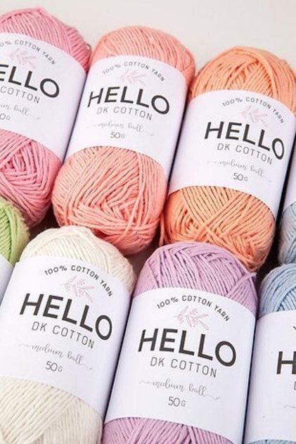 Hello Cotton Thread 25 gr Pastel Series 10 Pieces Set, Amigurumi Punch Thread