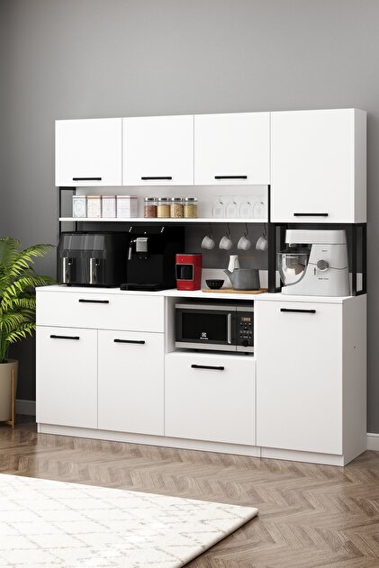 Avmpark Ervin Airfry Dolabı E3eb Beyaz Çok Amaçlı 3 Kapaklı Kahve