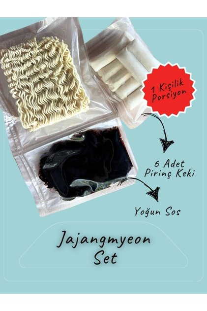 Jjajang Rabokki Seti - Jjajang Sos + Noodle + Pirinç Keki - 1 Porsiyon
