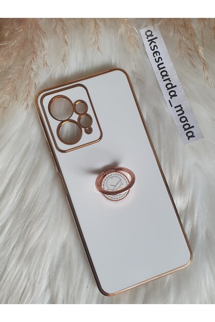 Xiaomi Redmi Note 12 4g Compatible Laser Cut Case with Ring Stand Gold Detail