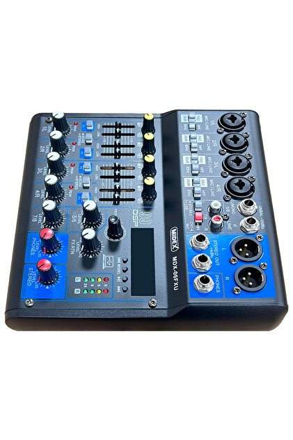 Midex Mdx-06fxu Ses Mikseri Stüdyo Kayıt Için 6 Kanal Ses Kartlı