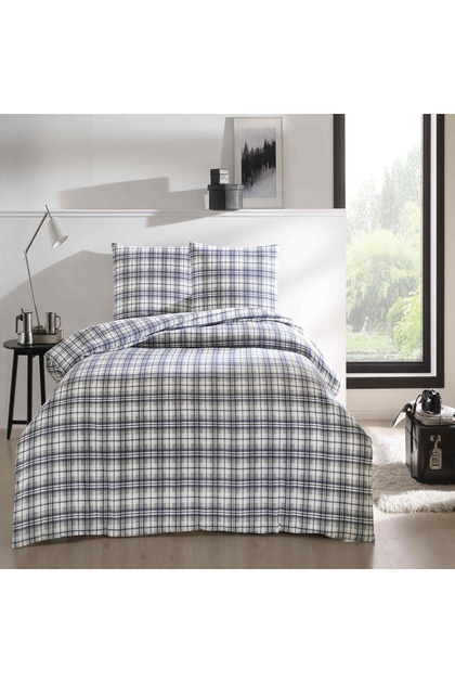 Flannel Sage Duvet Cover Set Double Gray
