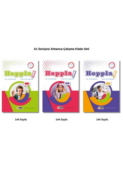 Liseler İçin Almanca Kitap Seti / Hoppla A1 Seviye Almanca Çalışma Kitabı 1/2/3  ( 3 Kitap)