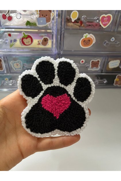 Cute Paw Punch Embroidered Tea Coffee Cup Mug Jewelry Coaster