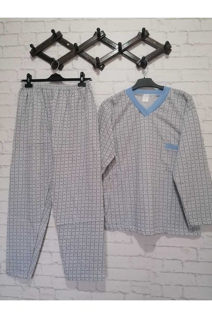 100% raw cotton, lycra-free, WINTER- spring raised, long sleeved, father's pajama set
