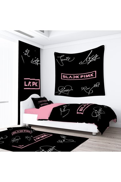 Erayshome Black Pink Wall Cloth Wall Tapestry Tapestry