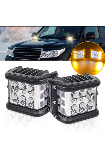 Offroad Uyumlu Tepe Sis Lambası Off Road Sis Lambası 12 Led 36W Aliminyum Kasa Set 2 Adet