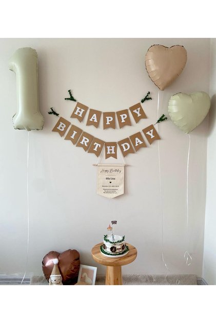 1 Year Old Retro Cream Tones Party set 4 pieces