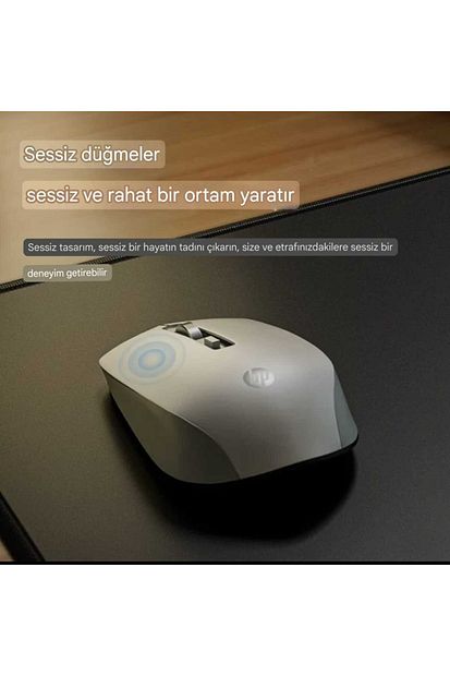 HP S1000D Çift Modlu 2,4ghz Kablosuz & Bluetooth V5.0 Sessiz Mouse Beyaz - 4