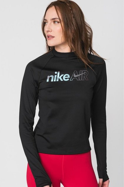 Dri-Fit Air Midlayer Long-Sleeve Standart Fit Siyah Kadın Antreman Üstü