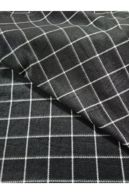 Metrelik Polar Fabric Plaid Polar Fabric Checked Black and White Quality Polar