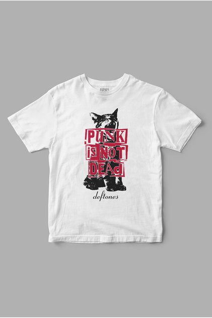 تي شيرت مطبوع عليه "Punk is Not Dead" Deftones Cat