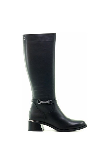 VENUS WOMEN GENUINE LEATHER HEELED DAILY BOOTS (36-40) 23K2352401K Z BLACK