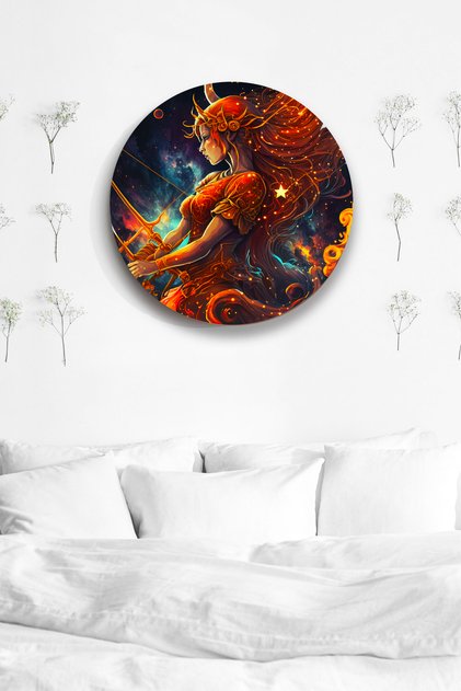Sagittarius Astrology Wall Art, Zodiac Symbol Stylish Wooden Mdf Painting, Home, Office, Wall Decoration
