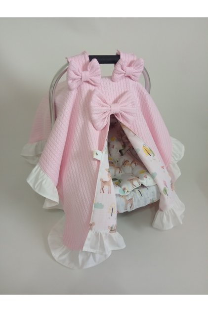 Frilly Stroller Cover, Stroller Cushion, Stroller Sheet, 3 Pieces