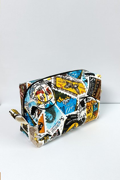 Bage Patterned Leather Makeup Buckle Accessory Bag