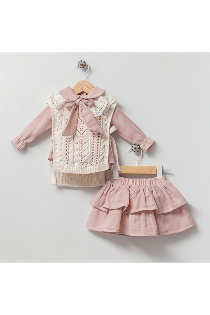 Ecological Elegans: GOTS Approved Organic Cotton Powder Baby Girl Clothes Set