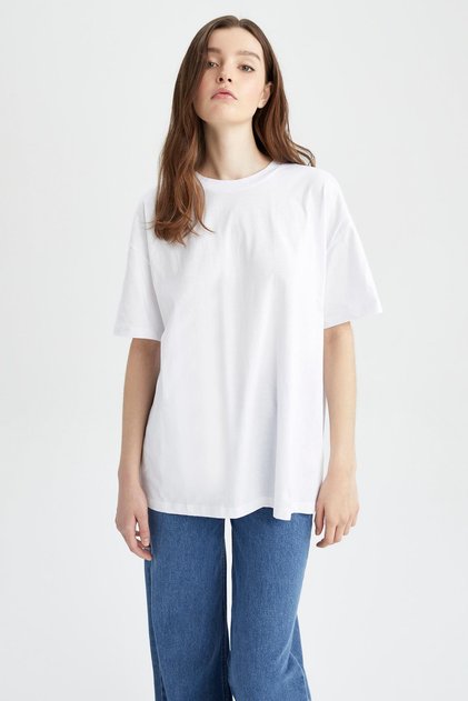 Oversize Fit Crew Neck Short Sleeve 100% Cotton T-Shirt V4136az23sp