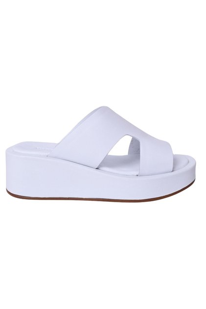 D24YT-2015 White Women's Leather Slippers
