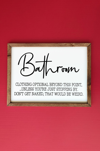 Bathrom, Fun Bathroom Painting, Wooden Framed Painting