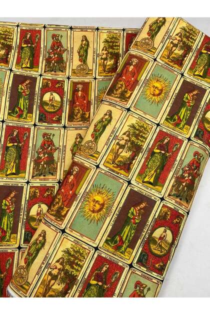 fvr-2396 tarot desenli kumaş