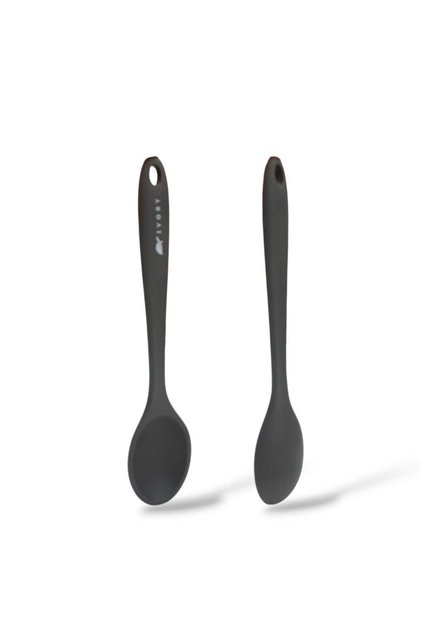 Ivory silicone dessert food spoon GRAY (20cm) 1PCS