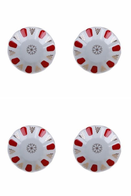 Red Gilt Tea Plate 11cm 4 pcs 04POR005231