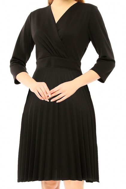 Women's Pleated Double Breasted Collar Dress