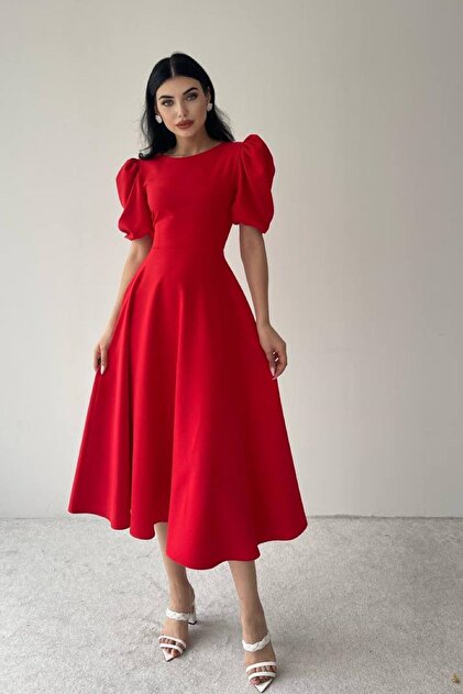 lovebox Women's Atlas Fabric Round Neck Princess Sleeve Design