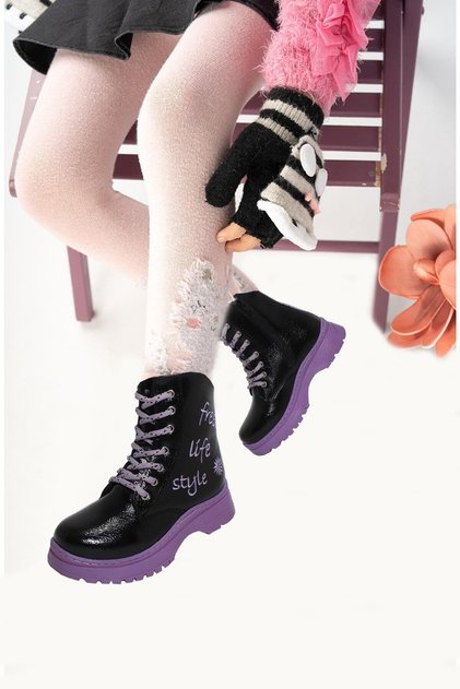 Warm Lining Trekking Colorful Non-Slip Sole Written Very Comfortable Very Stylish Girls' Boots