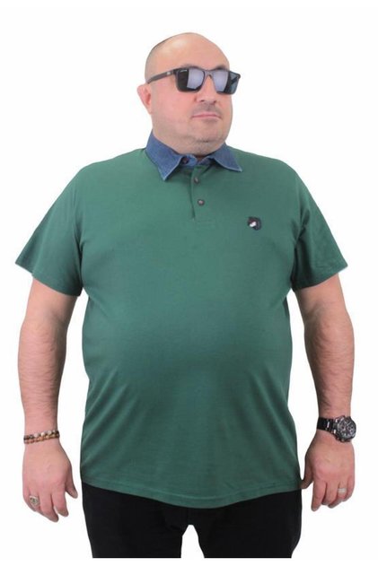 Plus Size Polo Denim Collar T-Shirt 23420 NEFTI