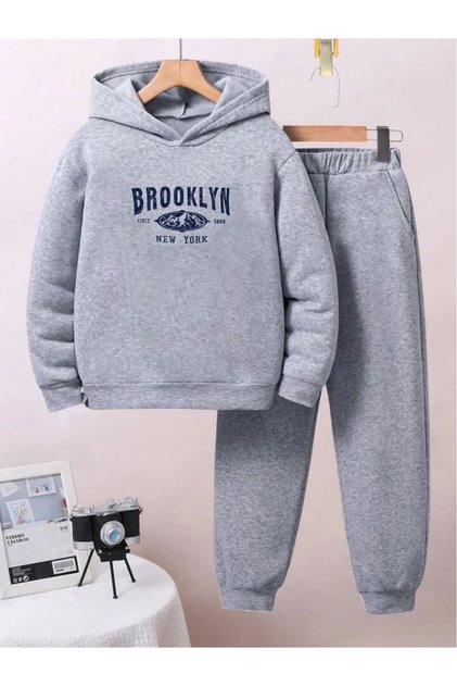 Σετ φόρμας για αγόρια/κορίτσια Grey Brooklyn Printed
