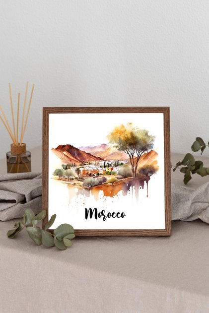 Wooden Framed Painting Set Morocco