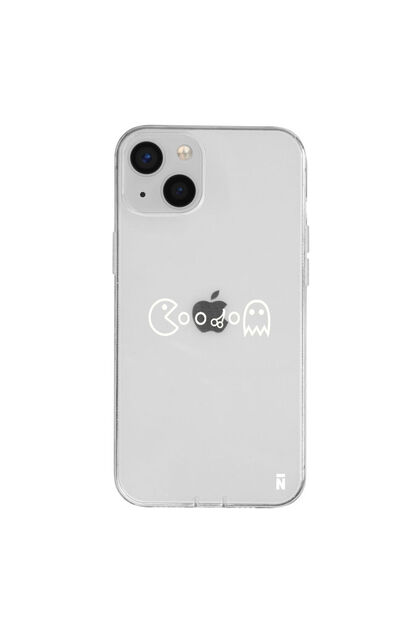iPhone 15 Pac-Man Design Clear Silicone Phone Case