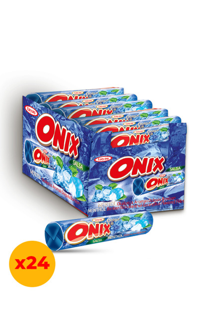 TAYAŞ Onix Salsa Mentollü Sert Şeker 22,4 Gr X 24 Adet Kutulu TAYAŞ Onix Salsa Mentollü Sert Şeker 22,4 Gr X 24 Adet Kutulu