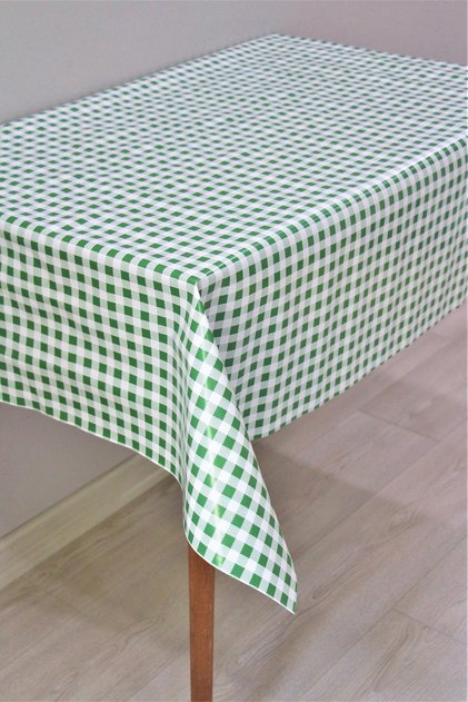 Fiber Lined Wipeable Oilcloth Tablecloth Mini Gingham