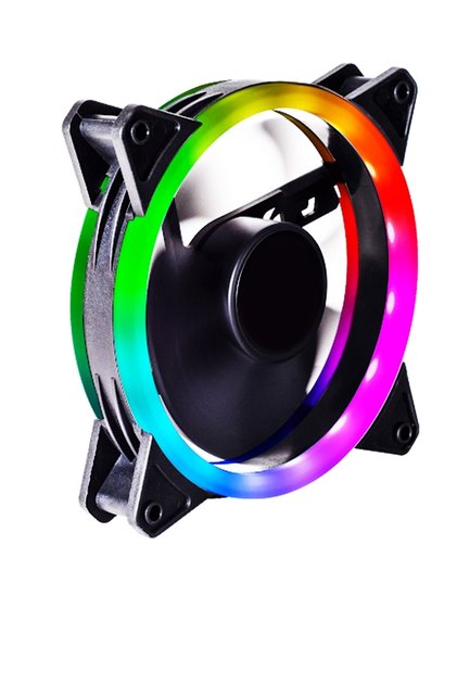 C-892 RGB 3 Color Rainbow 12cm Case Wide Fan