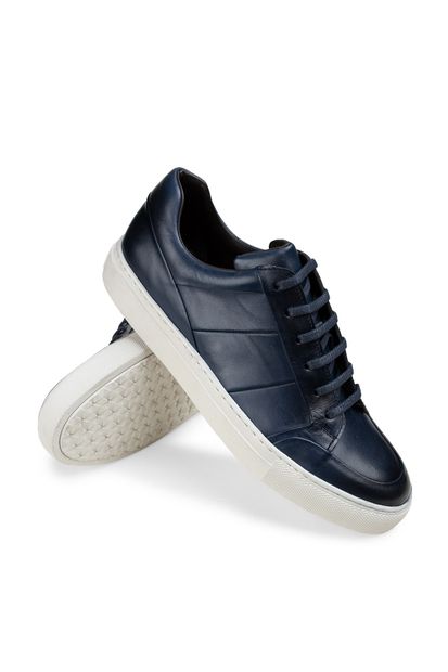Deery Erkek  Hakiki Deri Mavi Sneaker Ayakkabı - 3