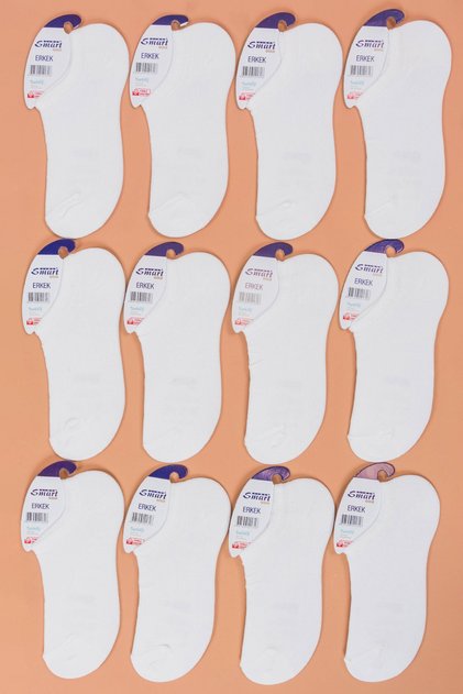 12 Pack Men's Cotton Summer Snekers White Socks