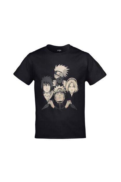 Naruto Team 7 Hokage Bohemian Rhapsody Printed Unisex Black T-shirt