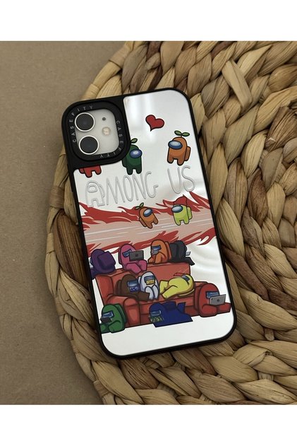 Iphone 11 (6.1 inç) Uyumlu Casefity Aynalı Kılıf Among Us Desenli Premıum Kapak