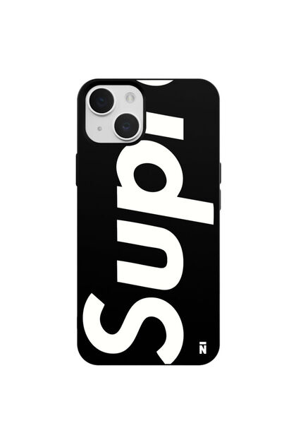 Black Color Silicone Phone Case for iPhone 15 Sup Design