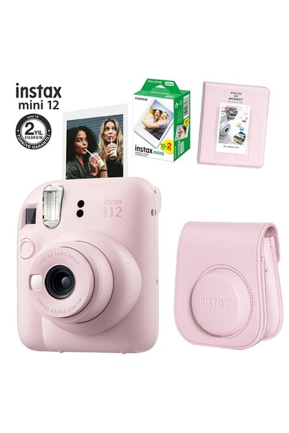 Fujifilm Mini 12 Pembe Fotoğraf Makinesi-20li Film-pvc Albümlü