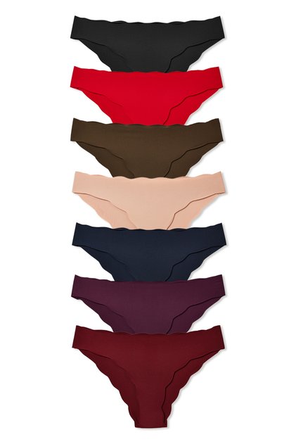 7-Piece Laser Cut Women's Panties with Wavy Waist and Legs
