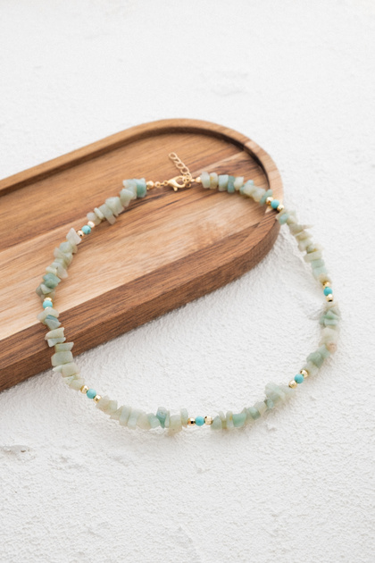 Amazonite Natural Stone Broken Pendant 40cm Handcrafted Custom Made Amazonite Stone Chocker