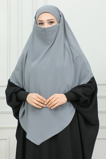 Eșarfă Triunghiulară Practică, Gata de Purtat, Tip Khimar, Tip Soufflé