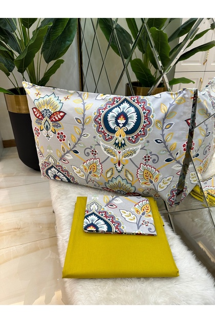 100% Cotton Double Elasticless Sheet and Pillow Set