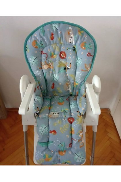 Double Sided 100% Cotton High Chair Cushion (HAVE BELT PLACES)