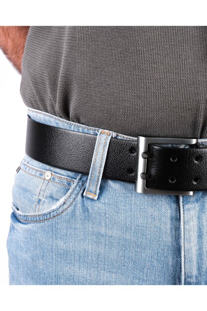 %100 Deri Erkek Kemeri 4,5cm Spor Kot Uyumlu Çift Dilli