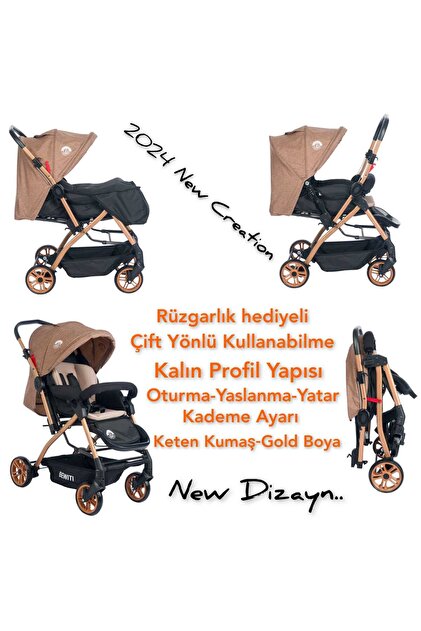 4KİDS Bebek Çeyiz Seti 6 Parça Çift Yön Bebek Arabası Beşik Ana